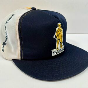 Vintage West Virginia Mountaineers 80s Snapback Hat Embroidered Patch M/L